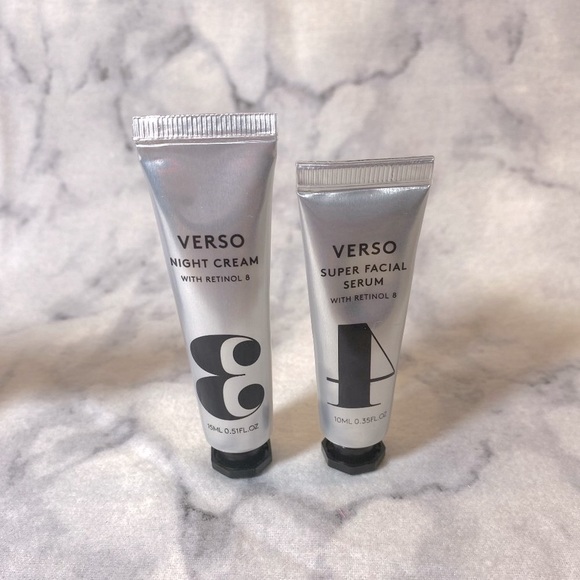 Verso Skincare Gift Set 2pc, Super Facial Serum, Night Cream w. Retinol, NEW - Picture 2 of 8